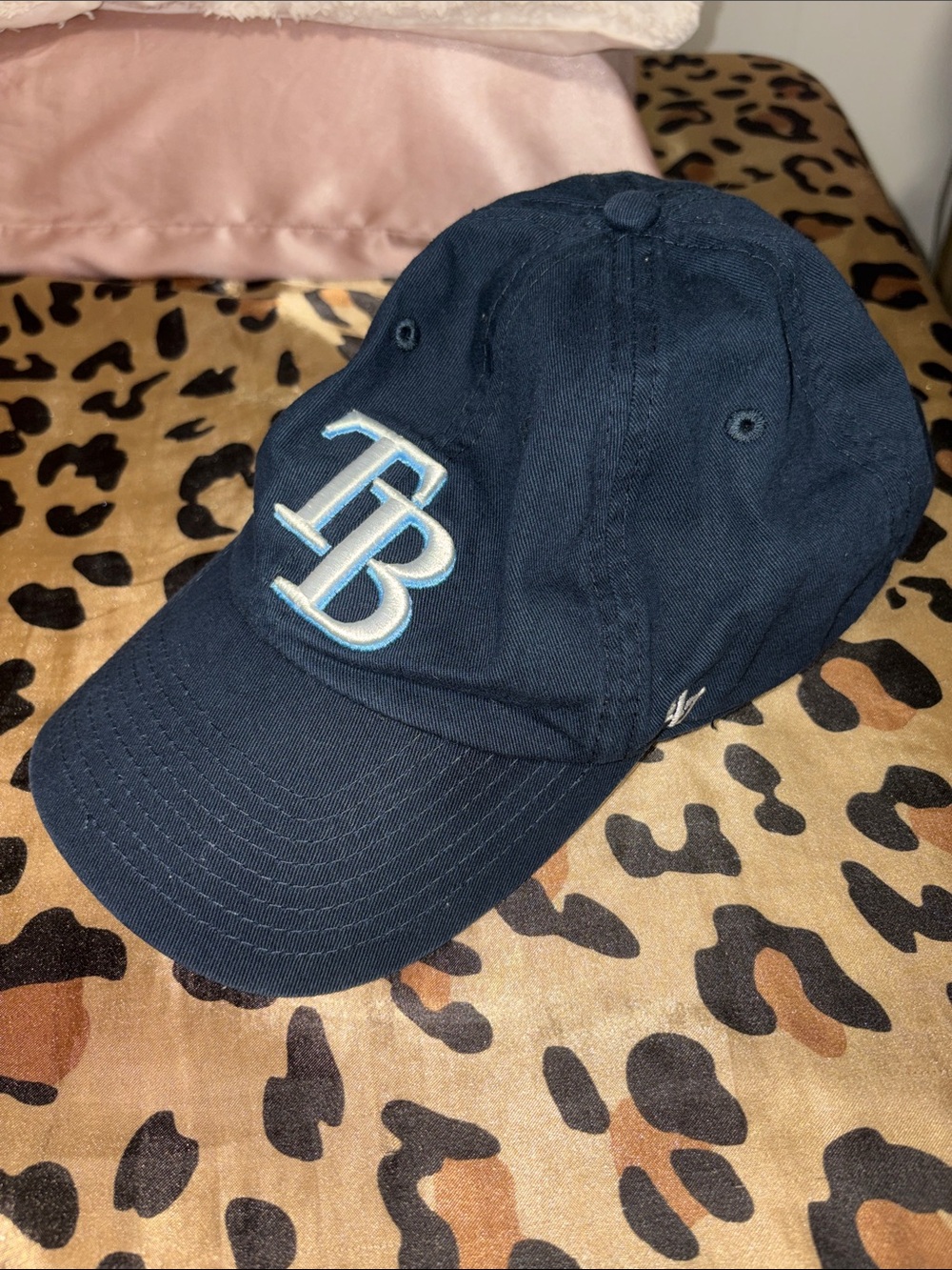 47 Brand Navy Tampa Bay Fitted Baseball Cap with White Logo